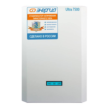 Однофазный стабилизатор напряжения Энергия Ultra 7500 - Стабилизаторы напряжения - Однофазные стабилизаторы напряжения 220 Вольт - Энергия Ultra - магазин электрооборудования amperomvolt.ru